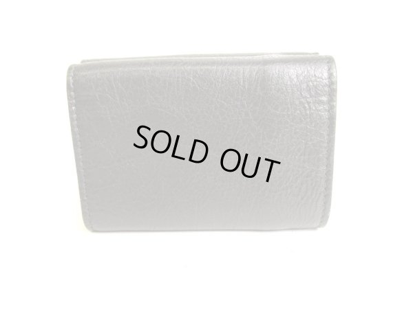 Photo2: BALENCIAGA Dark Gray Leather Trifold Mini Wallet Classic #9653