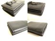 Photo7: BALENCIAGA Dark Gray Leather Trifold Mini Wallet Classic #9653