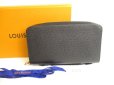 Photo1: LOUIS VUITTON Taiga Black Leather Zippey XL Wallet Clutch Bag #9654 (1)