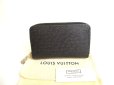 Photo1: LOUIS VUITTON Taiga Black Leather Zippey Coin Purse Vertical #9655 (1)