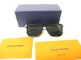 Photo1: LOUIS VUITTON Black Monogram Eye Wear LV Rise Square Sunglasses #9657 (1)