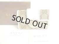 GUCCI GG Brown Canvas White Leather 6 Pics Key Cases #9659