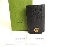 GUCCI GG Marmont Black Leather 6 Pics Key Cases #9660