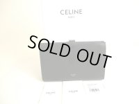 CELINE Black Grained Leather Large Strap Wallet Long Wallet #9663