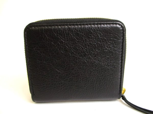 Photo2: BALENCIAGA Classic Black Leather Bifold Wallet Compact Wallet #9665