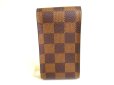 Photo2: LOUIS VUITTON Damier Brown Leather Cigarette Case Tabacco Case #9672 (2)