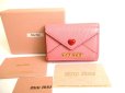 Photo1: miumiu Rose Pink Madras Leather Trifold Wallet Compact Wallet #9673 (1)