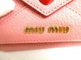 Photo10: miumiu Rose Pink Madras Leather Trifold Wallet Compact Wallet #9673