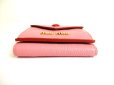 Photo5: miumiu Rose Pink Madras Leather Trifold Wallet Compact Wallet #9673