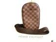 Photo1: LOUIS VUITTON Special Order Damier Brown Leather Belt Bag Gange #9680 (1)