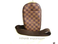 LOUIS VUITTON Special Order Damier Brown Leather Belt Bag Gange #9680