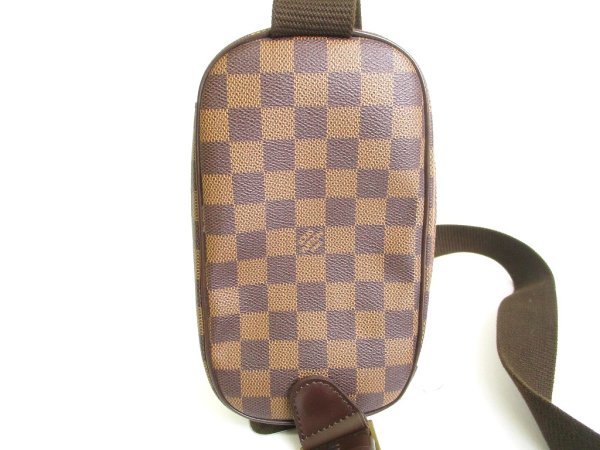 Photo2: LOUIS VUITTON Special Order Damier Brown Leather Belt Bag Gange #9680