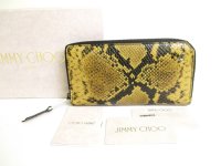 Jimmy Choo Brown Calf Leather Round Zip Wallet CARNABY #9684