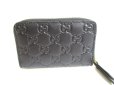 Photo2: GUCCI Guccissima Black Leather Round Zip Coin Purse #9685 (2)