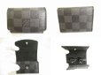 Photo10: LOUIS VUITTON Damier Graphite Steel Black Leather Cufflinks Cuffs #9686