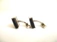 Photo2: LOUIS VUITTON Damier Graphite Steel Black Leather Cufflinks Cuffs #9686 (2)