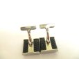 Photo5: LOUIS VUITTON Damier Graphite Steel Black Leather Cufflinks Cuffs #9686