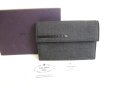Photo1: PRADA Antracite Canvas and Leather Trifold Wallet Purse #9687 (1)