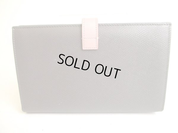 Photo2: CELINE Dark Gray Grained Leather Large Strap Wallet Long Wallet #9688