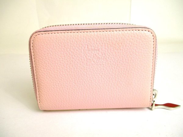 Photo2: Christian Louboutin Light Pink Leather Round Zip Coin Purse #9691