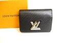 Photo1: LOUIS VUITTON Epi Black Bifold Wallet Portefeuille Twist Compact #9693 (1)