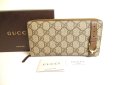 Photo1: GUCCI GG Coating Canvas PVC Leather Round Zip Wallet #9695 (1)