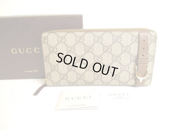 Photo1: GUCCI GG Coating Canvas PVC Leather Round Zip Wallet #9695