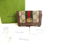 Photo1: GUCCI GG Coating Canvas Leather Trifold Wallet Compact Wallet #9699 (1)