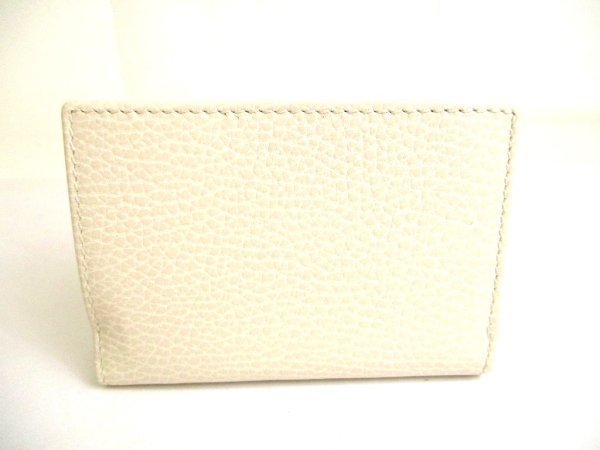 Photo2: GUCCI GG Marmont Cream Wite Leather Trifold Wallet #9700