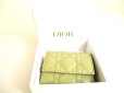 Photo12: Christian Dior Cannage Khaki Leather Lady Dior Trifold Wallet #9701