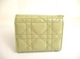 Photo2: Christian Dior Cannage Khaki Leather Lady Dior Trifold Wallet #9701 (2)