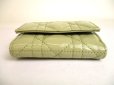 Photo5: Christian Dior Cannage Khaki Leather Lady Dior Trifold Wallet #9701