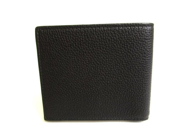 Photo2: GUCCI Vintage Logo Black Leather Bifold Bill Wallet #9711