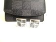 Photo1: LOUIS VUITTON Silver Metal Cuffs Cufflinks Damier #9712 (1)