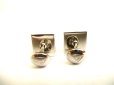 Photo4: LOUIS VUITTON Silver Metal Cuffs Cufflinks Damier #9712