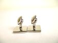 Photo6: LOUIS VUITTON Silver Metal Cuffs Cufflinks Damier #9712