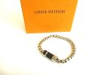 Photo1: LOUIS VUITTON Monogram Chain Bracelet Eclipse Leather #9713 (1)