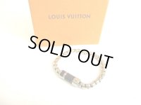 LOUIS VUITTON Monogram Chain Bracelet Eclipse Leather #9713