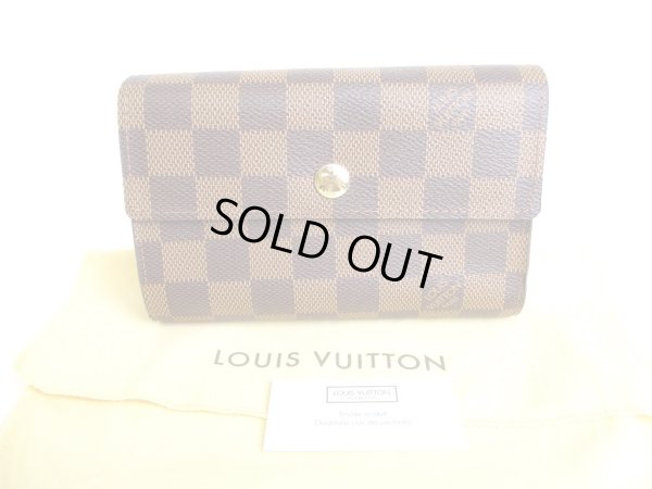 Photo1: LOUIS VUITTON Damier Brown Brifold Wallet Portefeuille Alexandra #9714