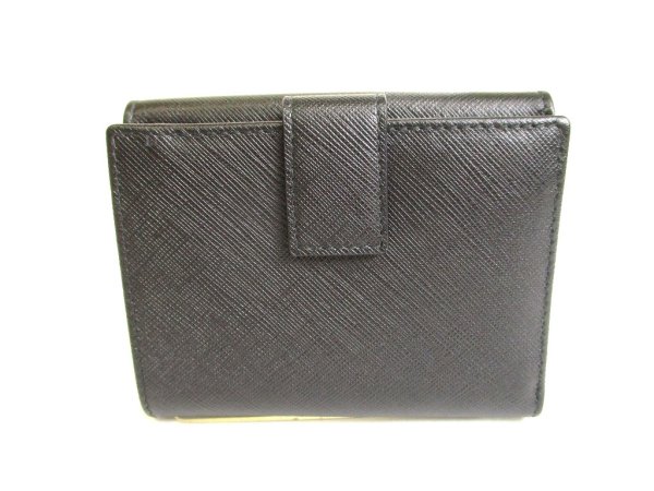 Photo2: Salvatore Ferragamo Gancini Black Leather Bifold Wallet #9717