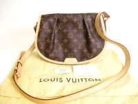 LOUIS VUITTON Monogram Brown Leather Crossbody Bag Menil Montan PM #9721