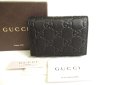 Photo1: GUCCI GG Guccissima Black Leather Card Holder #9726 (1)