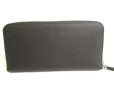 Photo2: PRADA Black Saffiano Leather Round Zip Long Wallet #9729 (2)