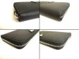 Photo7: PRADA Black Saffiano Leather Round Zip Long Wallet #9729