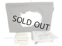 BALENCIAGA Black Nylon white rhinoceros Motif Clutch Bag Pouch #9735