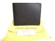 Photo1: LOUIS VUITTON Taiga Ardoise Black Leather Bifold Wallet #9739 (1)