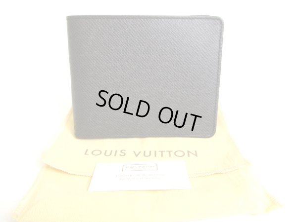 Photo1: LOUIS VUITTON Taiga Ardoise Black Leather Bifold Wallet #9739