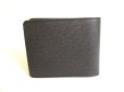 Photo2: LOUIS VUITTON Taiga Ardoise Black Leather Bifold Wallet #9739 (2)