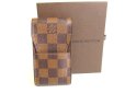 Photo1: LOUIS VUITTON Damier Brown Leather Cigarette Case Tabacco Case #9741 (1)