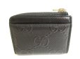 Photo2: GUCCI GG Embossed Black Leather Coin purse Compact Wallet #9745 (2)